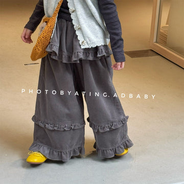ロングパンツ・スウェットパンツ ティアードフリルワイドルーズロングパンツ【mh0010643】