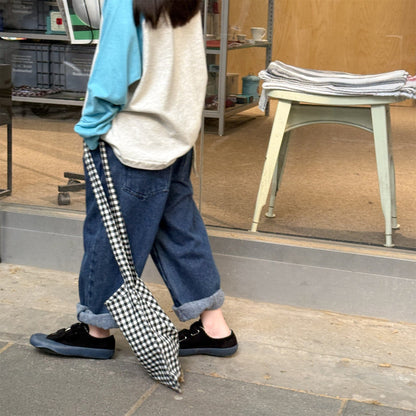 デニムパンツ キャラクタープリントポケットデニムパンツ ワイドパンツ【mh0010808】