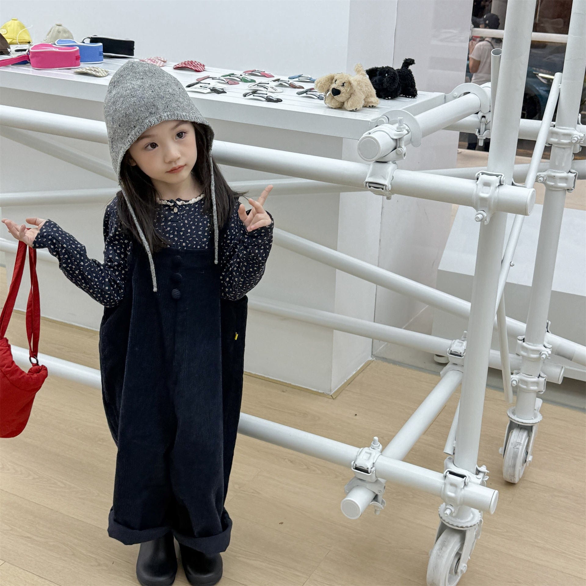 オーバーオール コーデュロイオーバーオール サロペット ワイドパンツ【mh0010811】