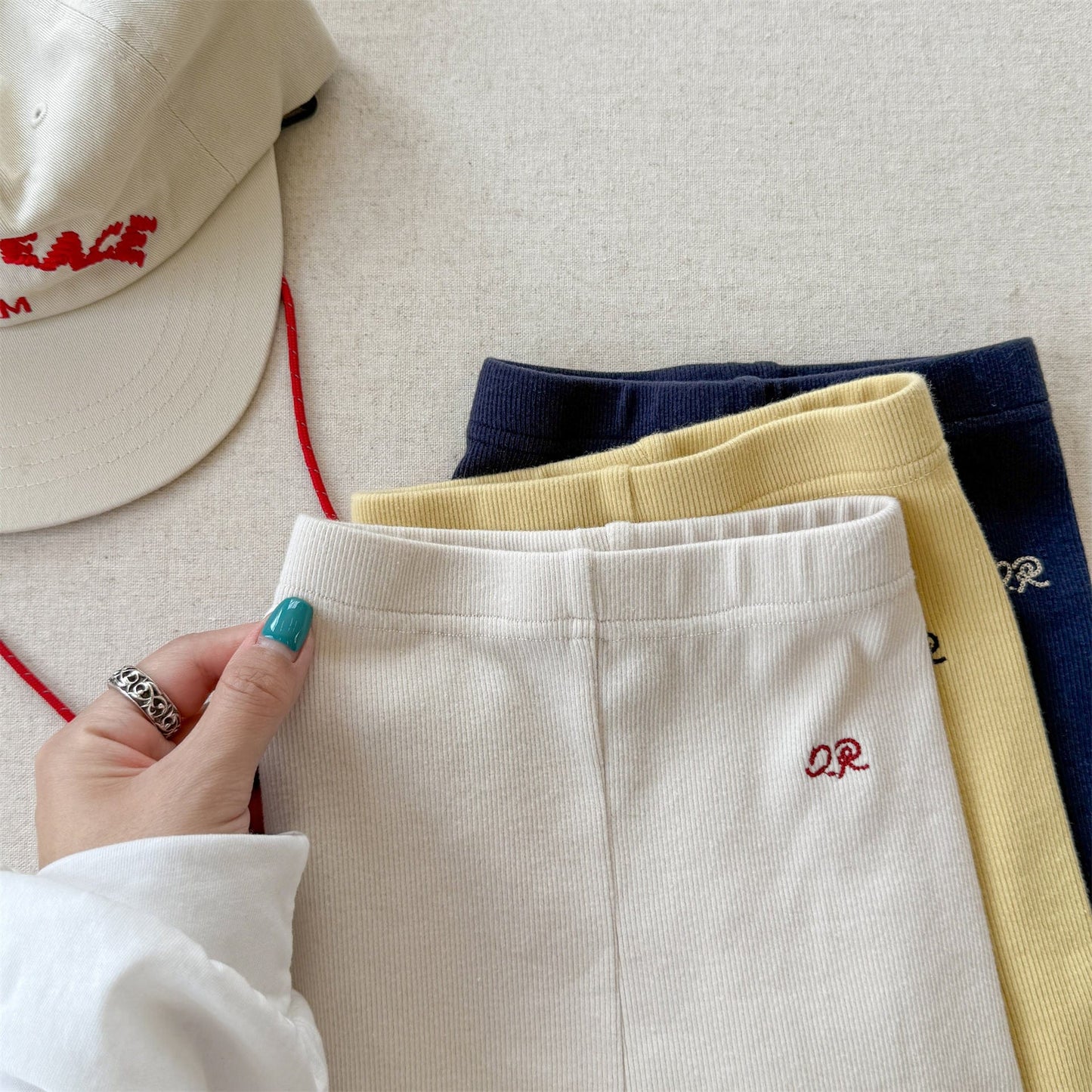 レギンスパンツ ワッフル生地リブレギンス ロングパンツ【mh0010815】