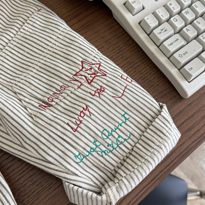 オーバーオール レターロゴ刺繍デニムオーバーオール サロペット【mh0010816】