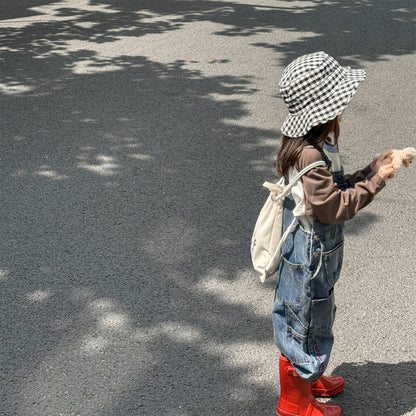 オーバーオール レターロゴ刺繍デニムオーバーオール サロペット【mh0010816】