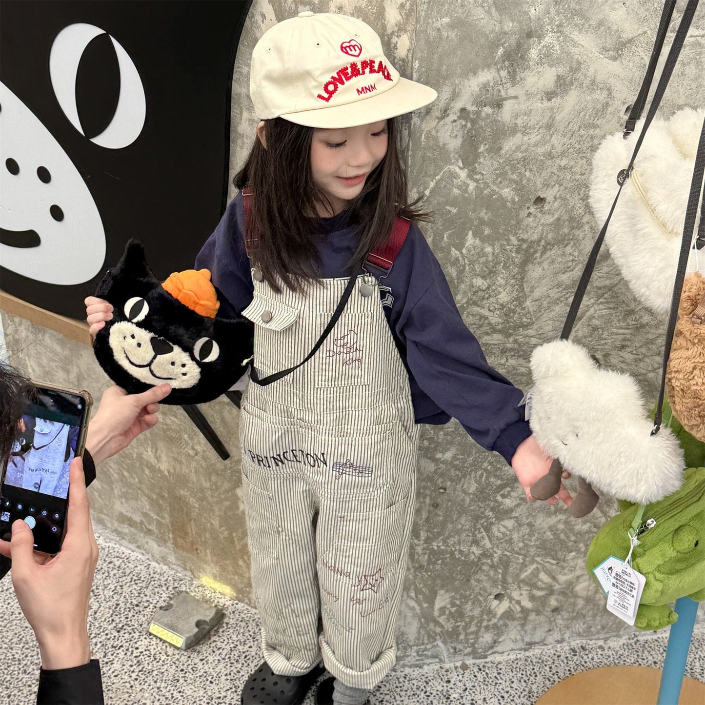 オーバーオール レターロゴ刺繍デニムオーバーオール サロペット【mh0010816】