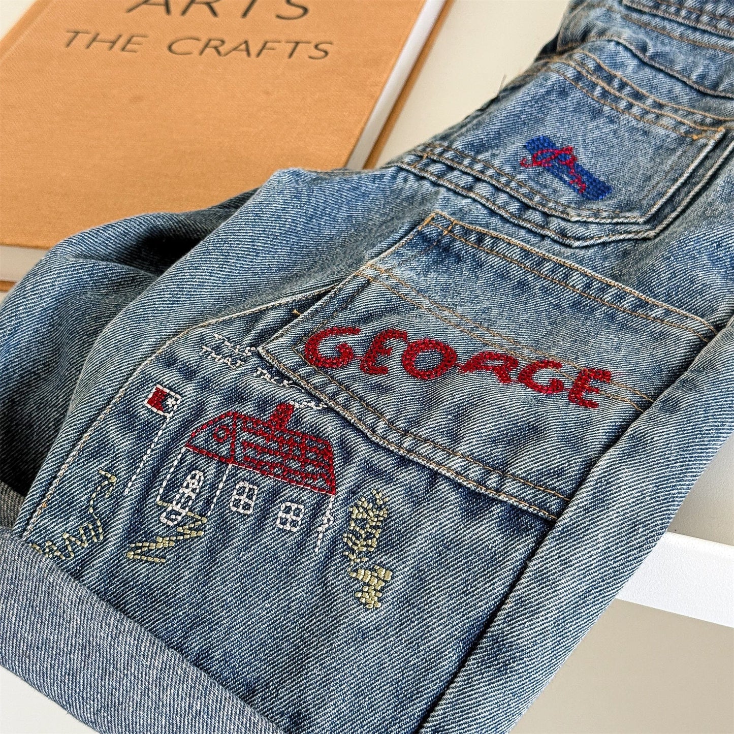 オーバーオール レターロゴ刺繍デニムオーバーオール サロペット【mh0010816】