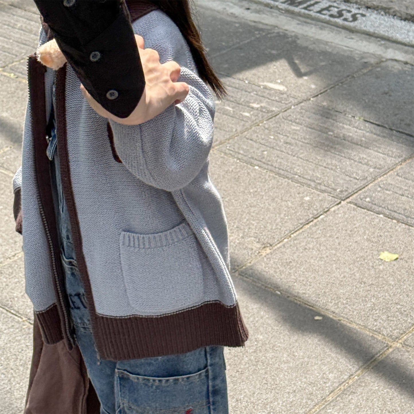 カーディガン・パーカー ワッペン付きジップアップニットカーディガンセーター【mh0010903】