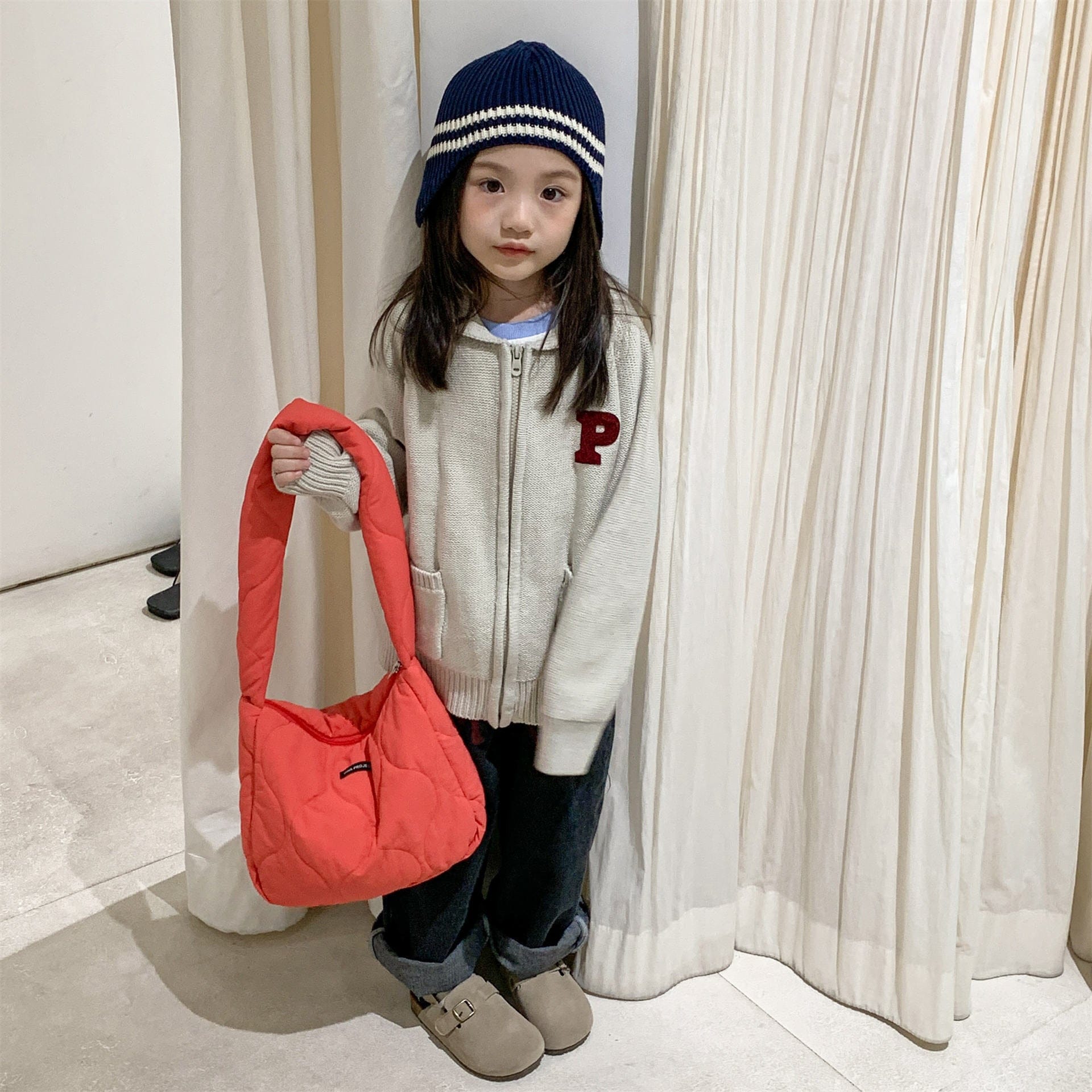 カーディガン・パーカー ワッペン付きジップアップニットカーディガンセーター【mh0010903】