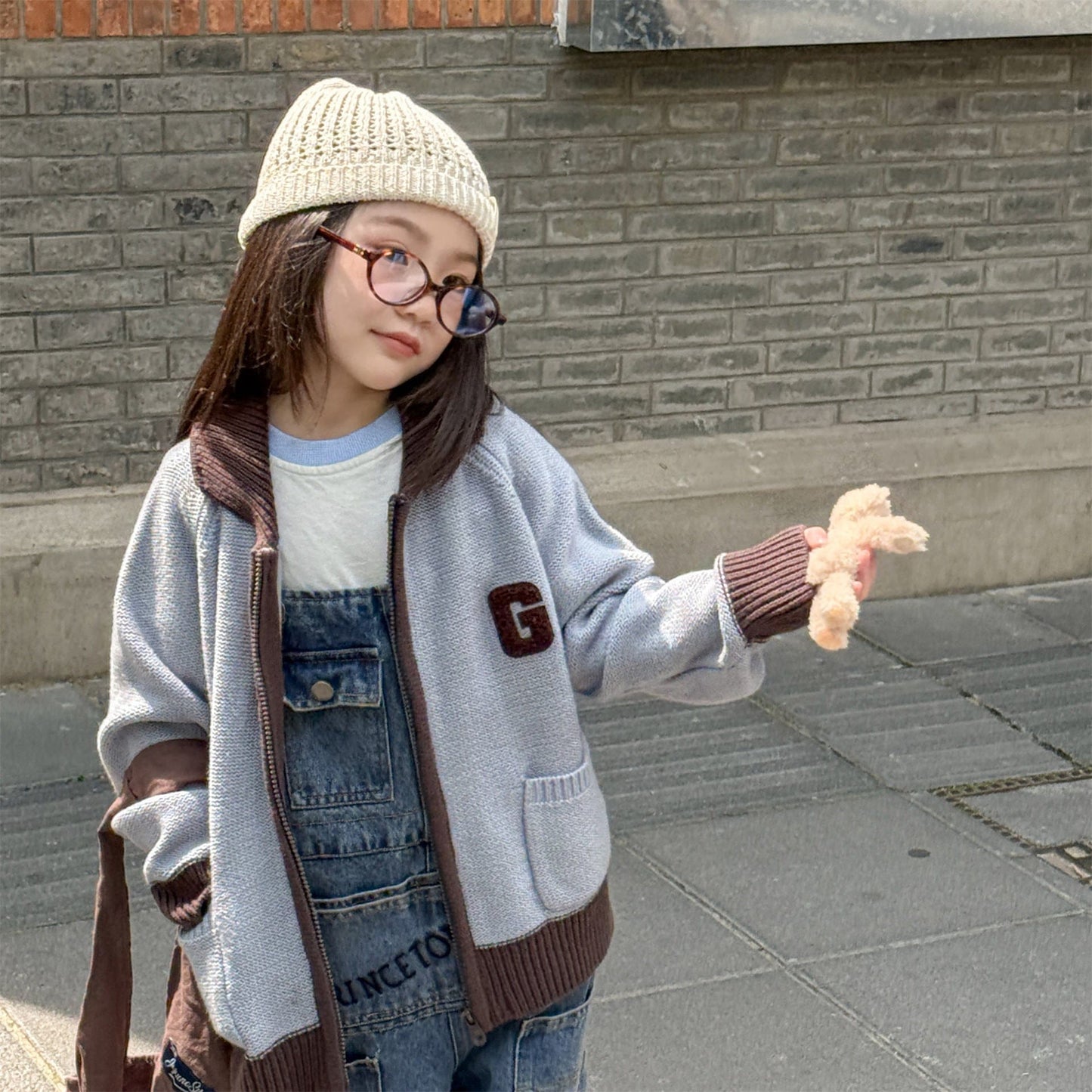 カーディガン・パーカー ワッペン付きジップアップニットカーディガンセーター【mh0010903】