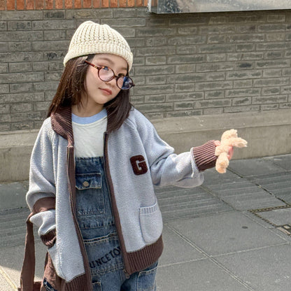 カーディガン・パーカー ワッペン付きジップアップニットカーディガンセーター【mh0010903】