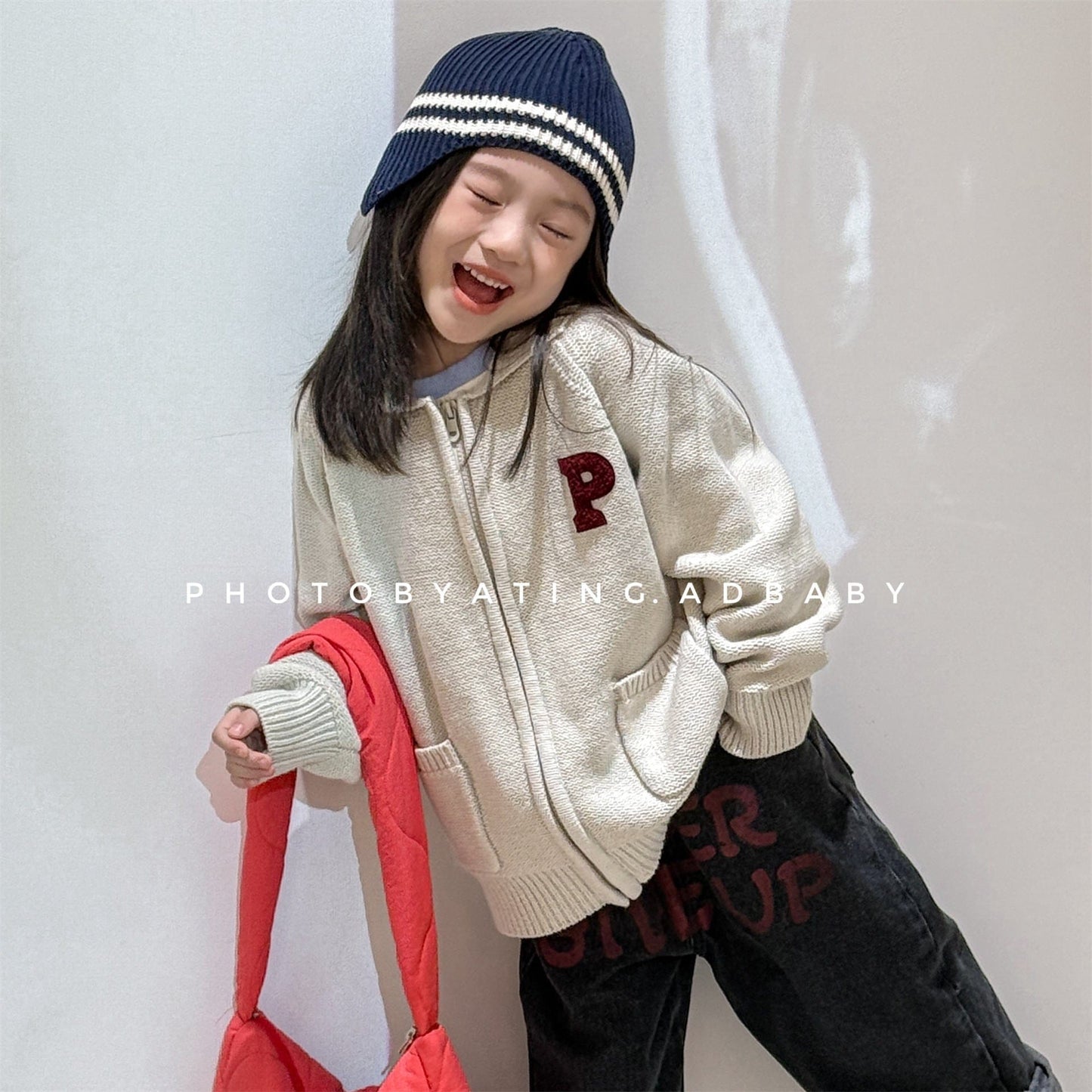 カーディガン・パーカー ワッペン付きジップアップニットカーディガンセーター【mh0010903】