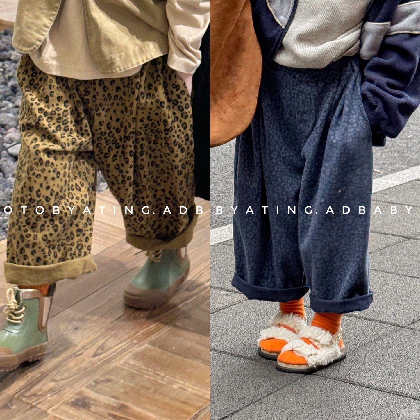 ロングパンツ・スウェットパンツ レオパード柄ワイドデニムパンツ【mh0010904】