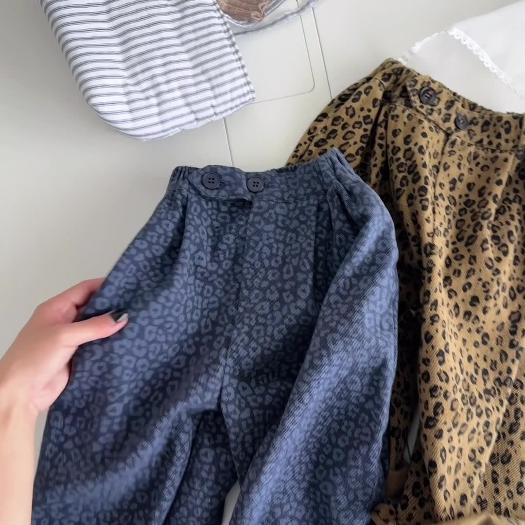 ロングパンツ・スウェットパンツ レオパード柄ワイドデニムパンツ【mh0010904】