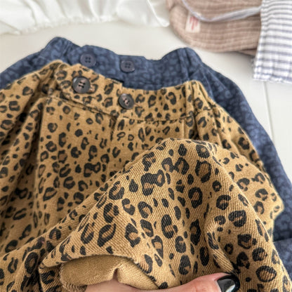 ロングパンツ・スウェットパンツ レオパード柄ワイドデニムパンツ【mh0010904】