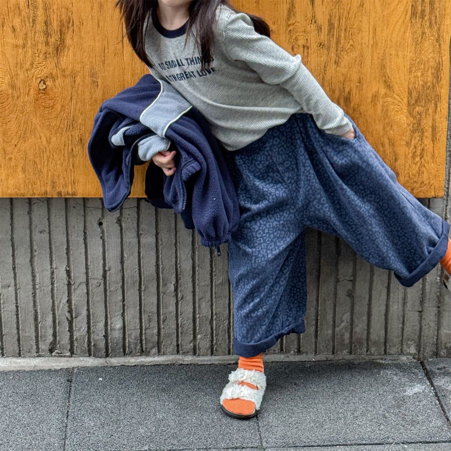 ロングパンツ・スウェットパンツ レオパード柄ワイドデニムパンツ【mh0010904】