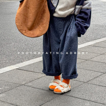 ロングパンツ・スウェットパンツ レオパード柄ワイドデニムパンツ【mh0010904】