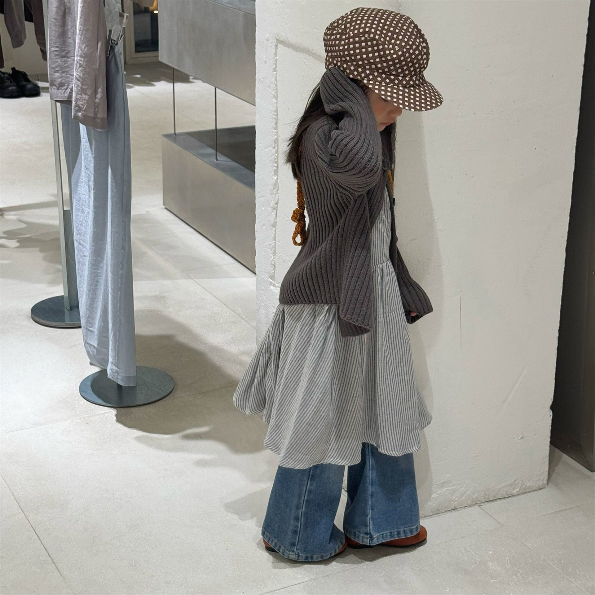 カーディガン・パーカー リブ編みニットカーディガン【mh0010905】