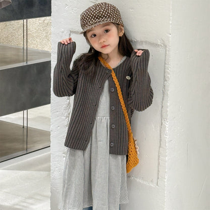 カーディガン・パーカー リブ編みニットカーディガン【mh0010905】