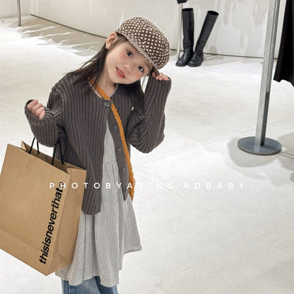 カーディガン・パーカー リブ編みニットカーディガン【mh0010905】