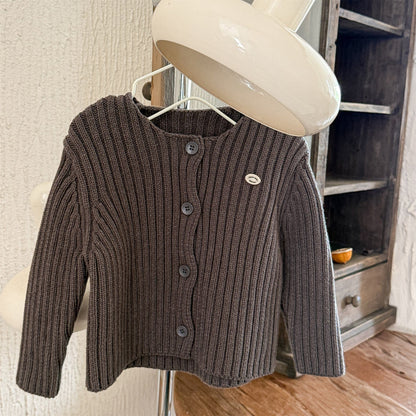 カーディガン・パーカー リブ編みニットカーディガン【mh0010905】