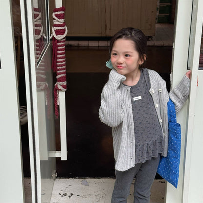 カーディガン・パーカー リブ編みニットカーディガン【mh0010905】