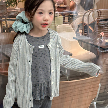 カーディガン・パーカー リブ編みニットカーディガン【mh0010905】