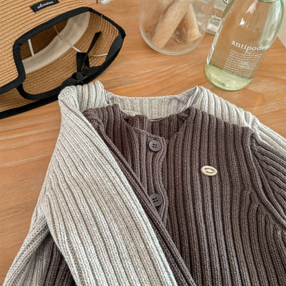 カーディガン・パーカー リブ編みニットカーディガン【mh0010905】