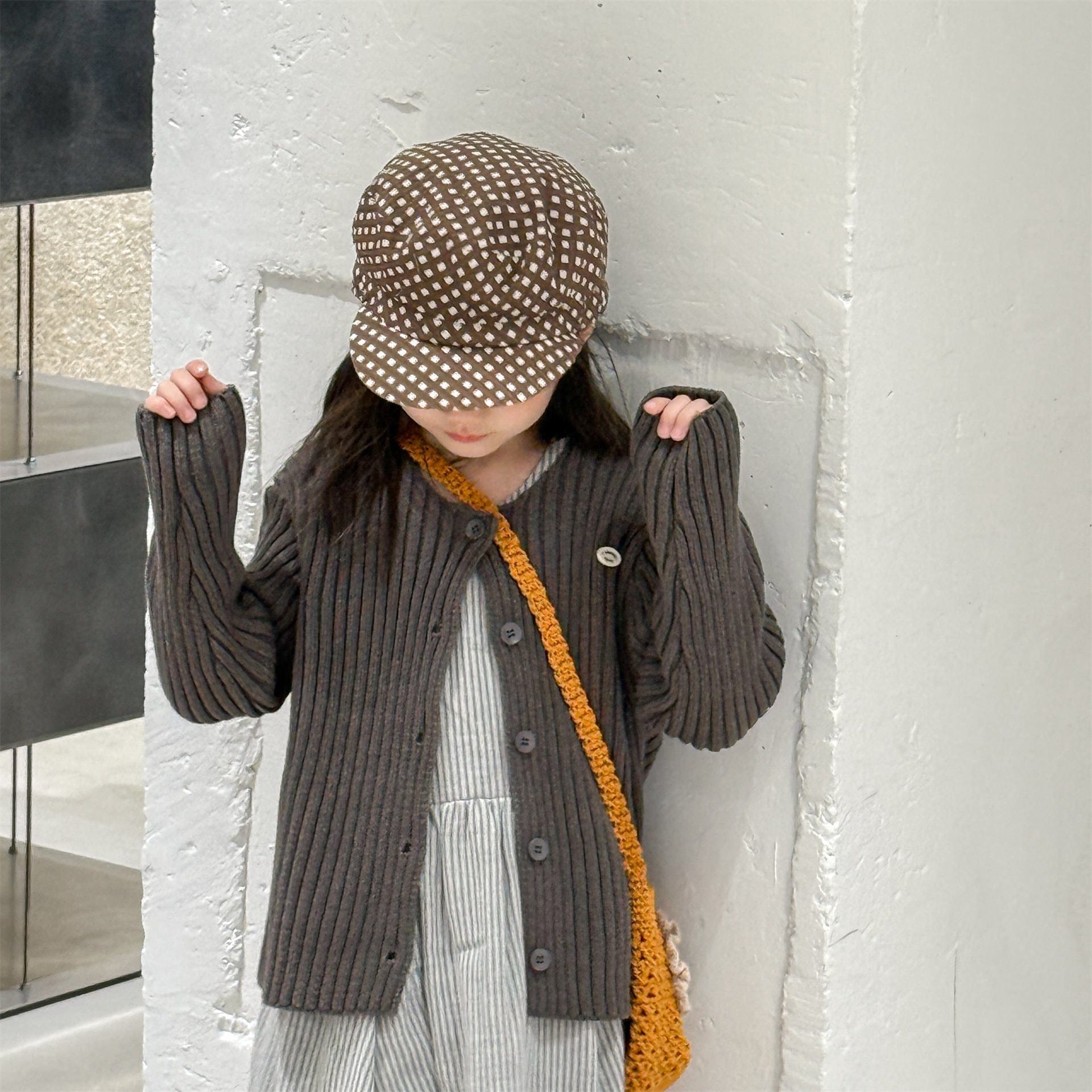 カーディガン・パーカー リブ編みニットカーディガン【mh0010905】