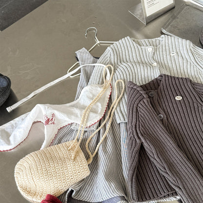 カーディガン・パーカー リブ編みニットカーディガン【mh0010905】