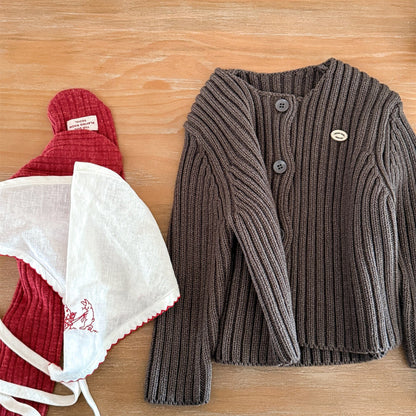 カーディガン・パーカー リブ編みニットカーディガン【mh0010905】