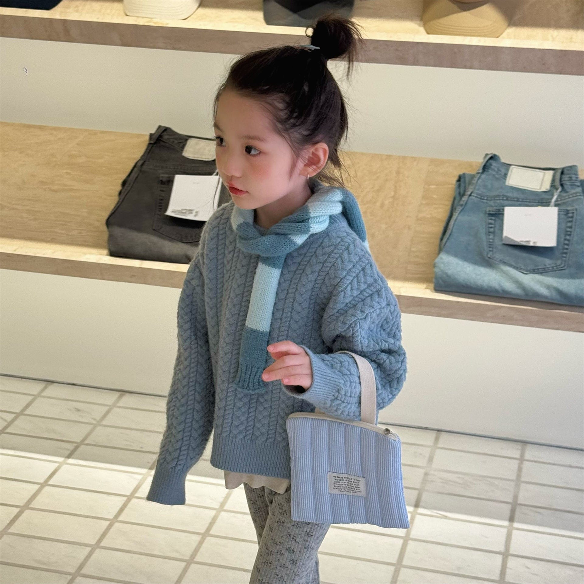 ニット・セーター ケーブル編みクルーネックセーター【mh0010906】