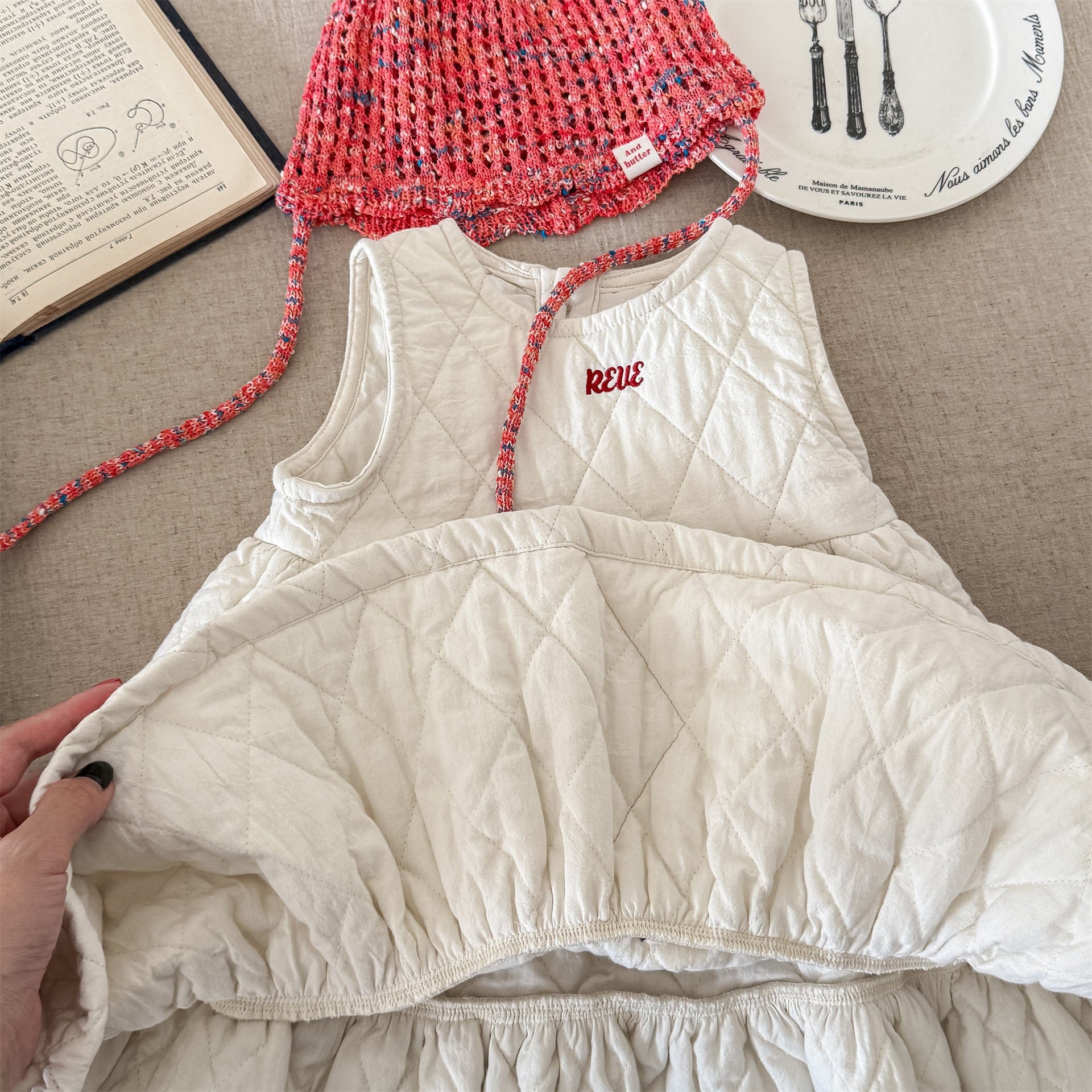 ノースリーブワンピース キルティングノースリーブワンピース【mh0010907】