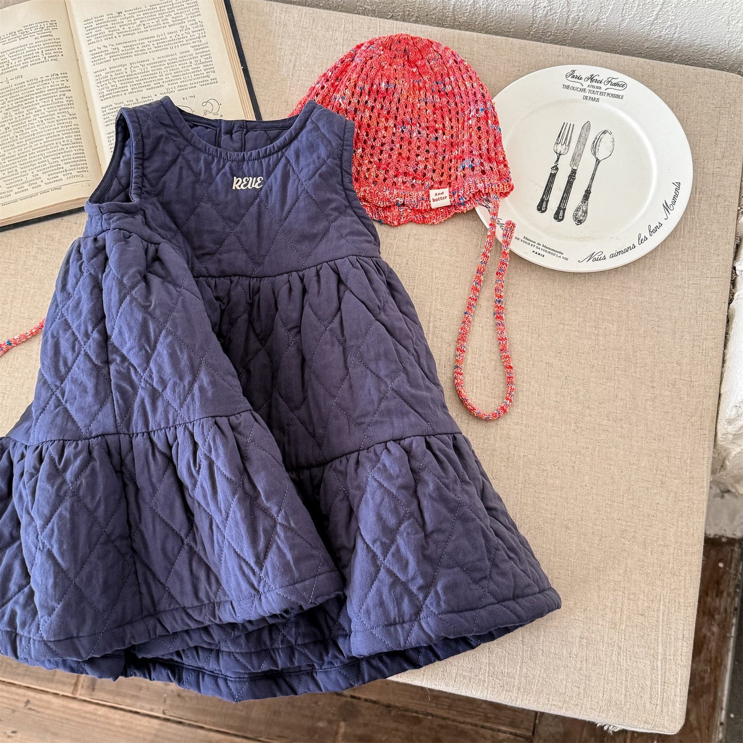 ノースリーブワンピース キルティングノースリーブワンピース【mh0010907】