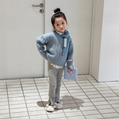 レギンスパンツ レースパッチスリットリブレギンスパンツ【mh0010908】