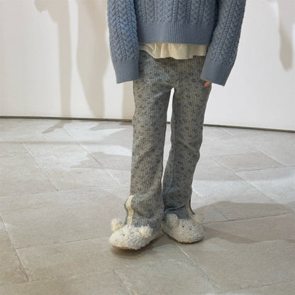 レギンスパンツ レースパッチスリットリブレギンスパンツ【mh0010908】