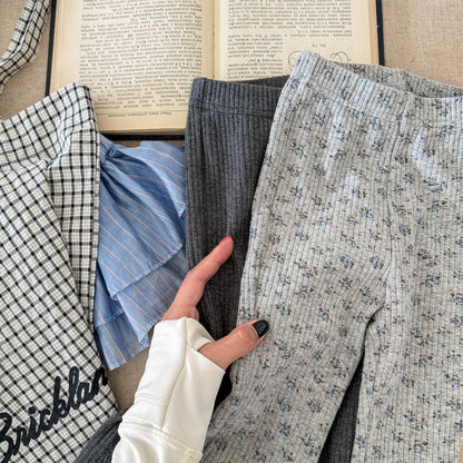 レギンスパンツ レースパッチスリットリブレギンスパンツ【mh0010908】