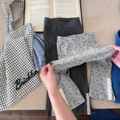 レギンスパンツ レースパッチスリットリブレギンスパンツ【mh0010908】