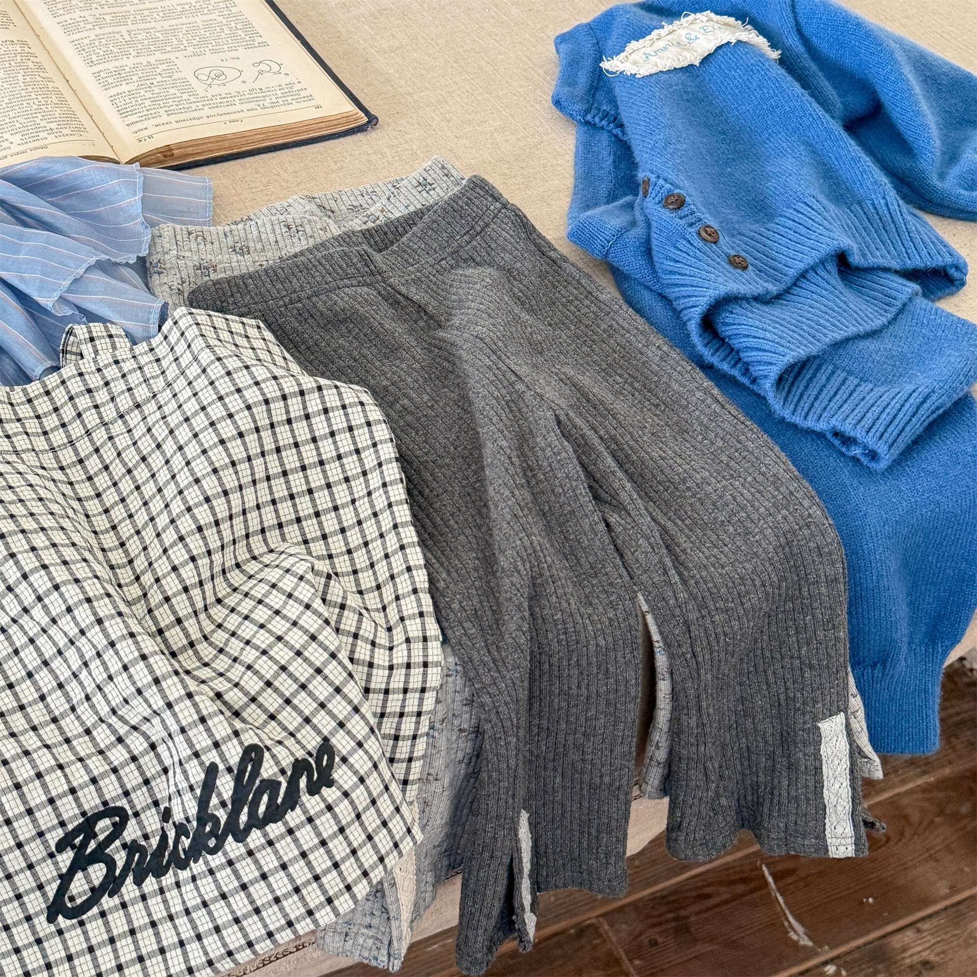 レギンスパンツ レースパッチスリットリブレギンスパンツ【mh0010908】