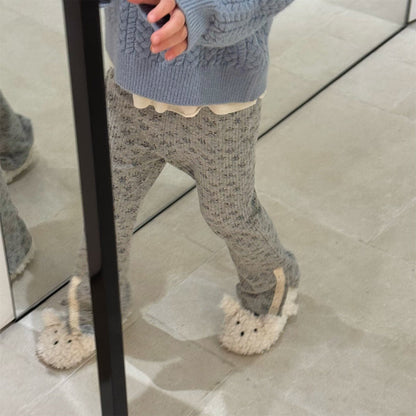 レギンスパンツ レースパッチスリットリブレギンスパンツ【mh0010908】