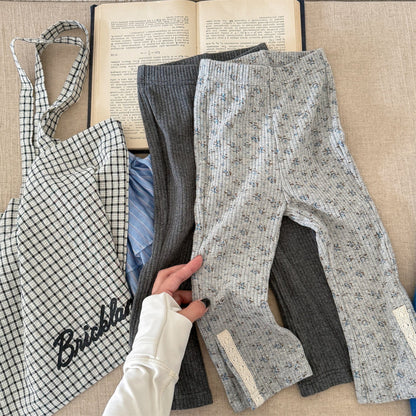 レギンスパンツ レースパッチスリットリブレギンスパンツ【mh0010908】