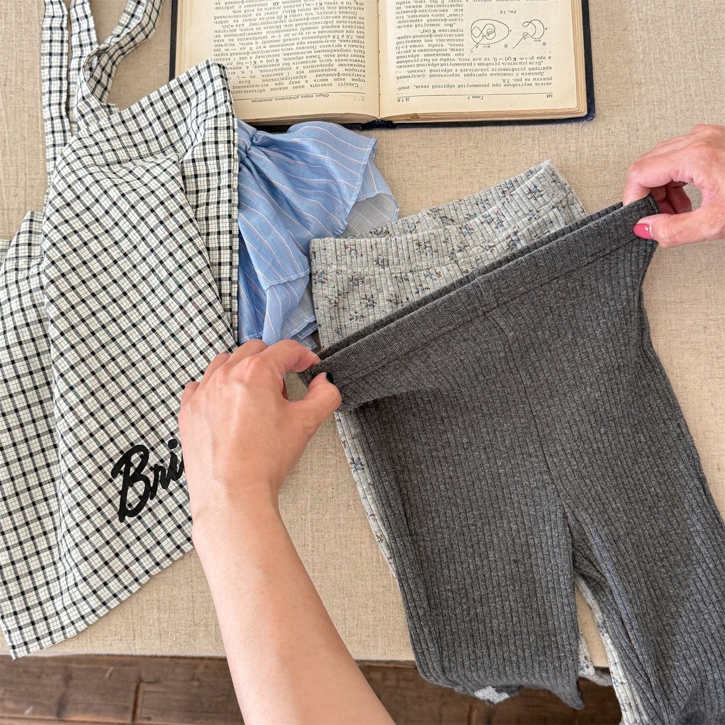 レギンスパンツ レースパッチスリットリブレギンスパンツ【mh0010908】