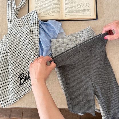 レギンスパンツ レースパッチスリットリブレギンスパンツ【mh0010908】