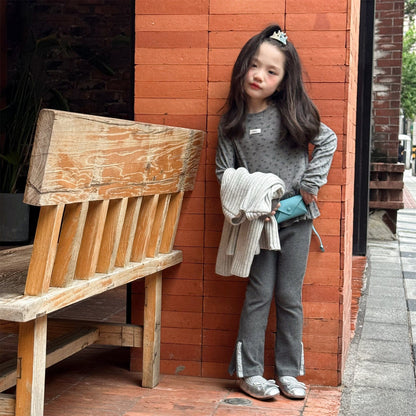 レギンスパンツ レースパッチスリットリブレギンスパンツ【mh0010908】