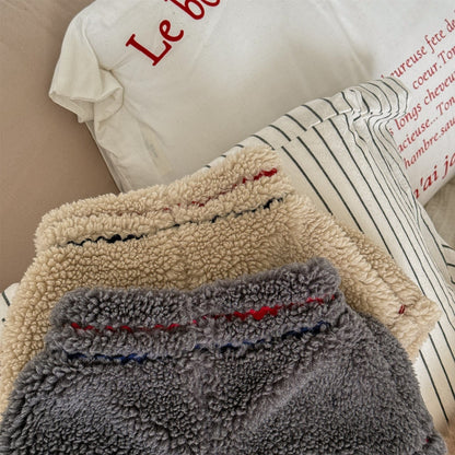 ハーフパンツ・ショートパンツ ボアショートパンツカラーステッチもこもこあったかボトムス【mh0010910】