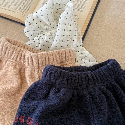 ロングパンツ・スウェットパンツ 刺繍入りコーラルベルベットジョガーパンツ裏起毛あったかボトムス【mh0010911】