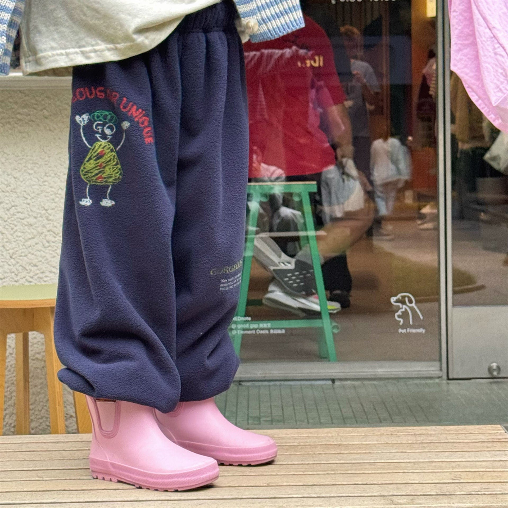 ロングパンツ・スウェットパンツ 刺繍入りコーラルベルベットジョガーパンツ裏起毛あったかボトムス【mh0010911】