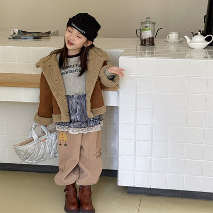 ロングパンツ・スウェットパンツ 刺繍入りコーラルベルベットジョガーパンツ裏起毛あったかボトムス【mh0010911】