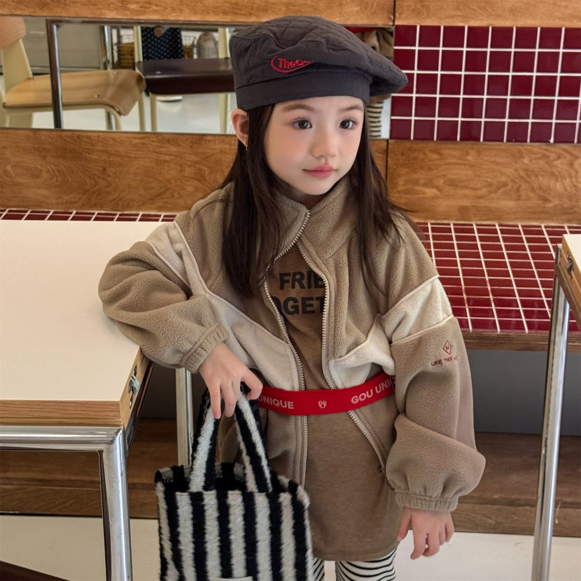 ショートコート・ジャケット・ジャンパー バイカラージップアップフリースジャケットブルゾン裏起毛防寒アウター【mh0010912】