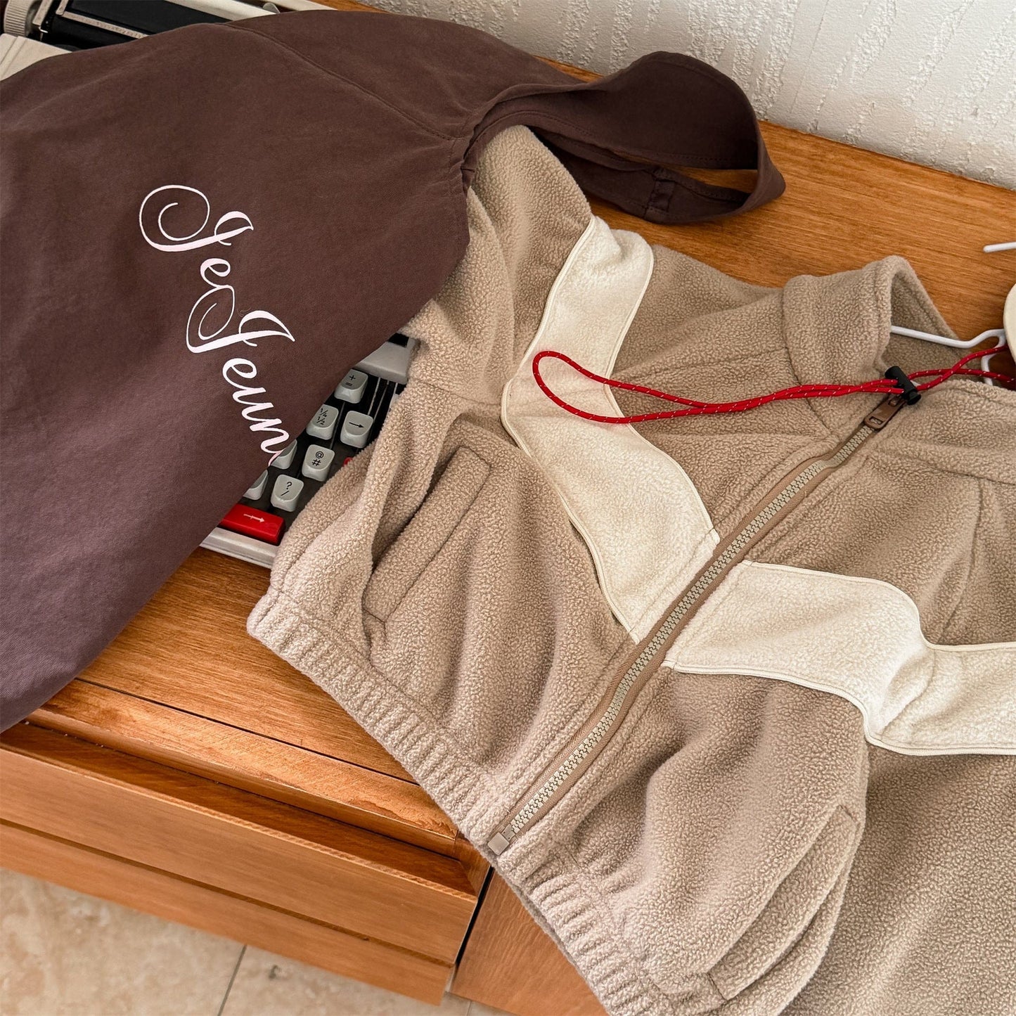 ショートコート・ジャケット・ジャンパー バイカラージップアップフリースジャケットブルゾン裏起毛防寒アウター【mh0010912】