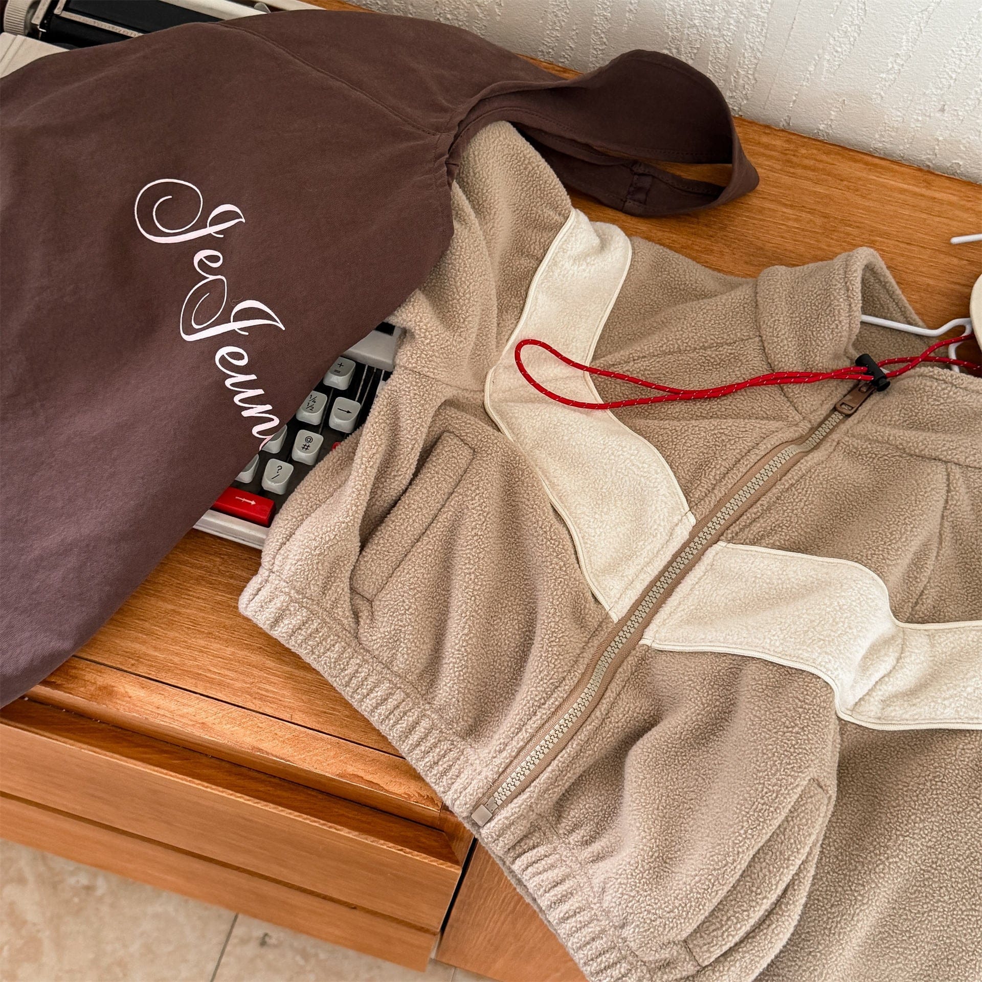 ショートコート・ジャケット・ジャンパー バイカラージップアップフリースジャケットブルゾン裏起毛防寒アウター【mh0010912】