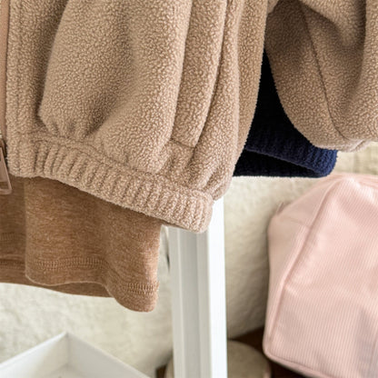 ショートコート・ジャケット・ジャンパー バイカラージップアップフリースジャケットブルゾン裏起毛防寒アウター【mh0010912】