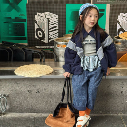 ショートコート・ジャケット・ジャンパー バイカラージップアップフリースジャケットブルゾン裏起毛防寒アウター【mh0010912】